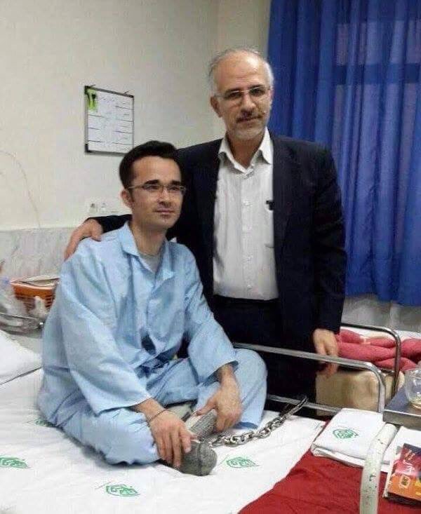 Omid Kokabee chained in Hospital